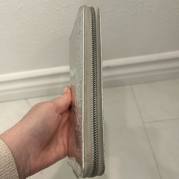 Christian Dior EUC Silver Long Zippy Wallet Embossed Trotter - Picture 4 of 12